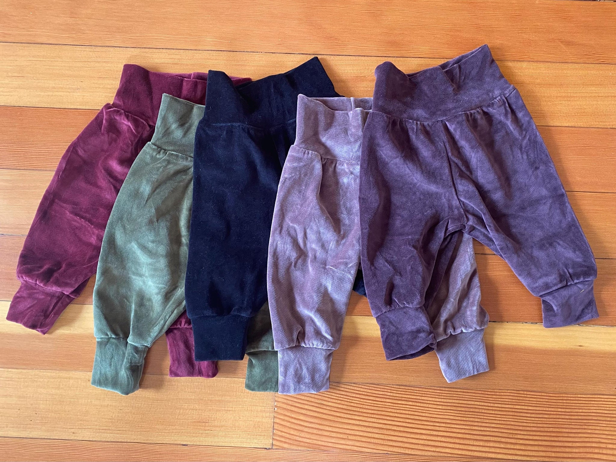 Velvet Baby Pants - organic cotton velvet cuteness for little legs - baby joggers