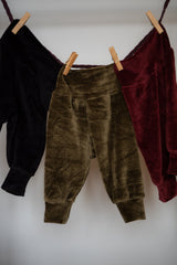 Velvet Baby Pants - organic cotton velvet cuteness for little legs - baby joggers