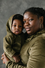 Velvet Baby Set - Organic cotton velvet hoodie and pants set - Cozy baby clothes