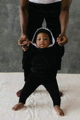 Velvet Baby Set - Organic cotton velvet hoodie and pants set - Cozy baby clothes