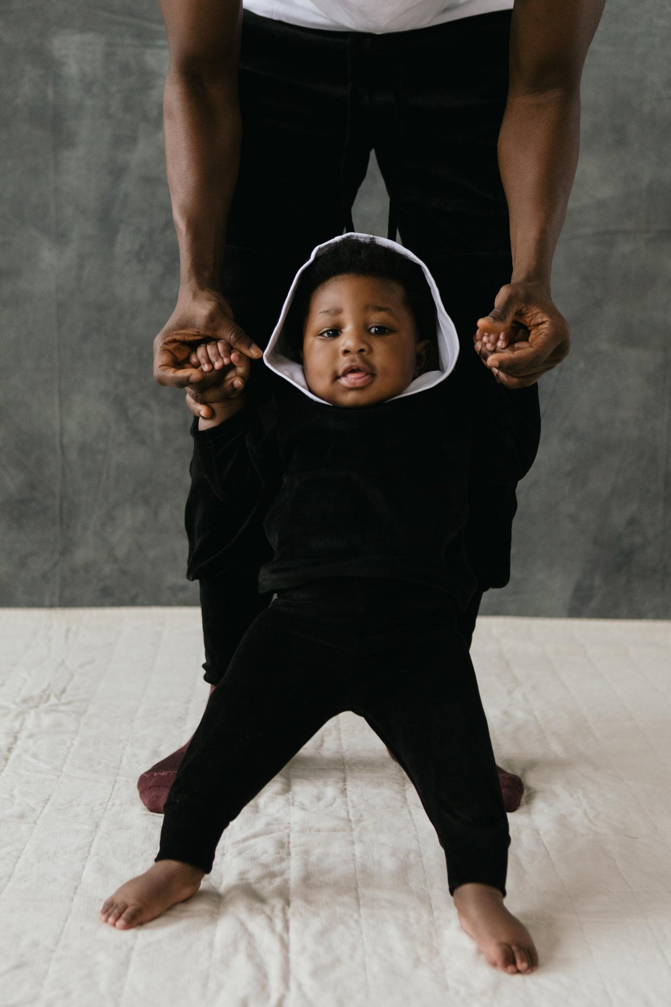 Velvet Baby Set - Organic cotton velvet hoodie and pants set - Cozy baby clothes