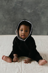 Velvet Baby Set - Organic cotton velvet hoodie and pants set - Cozy baby clothes