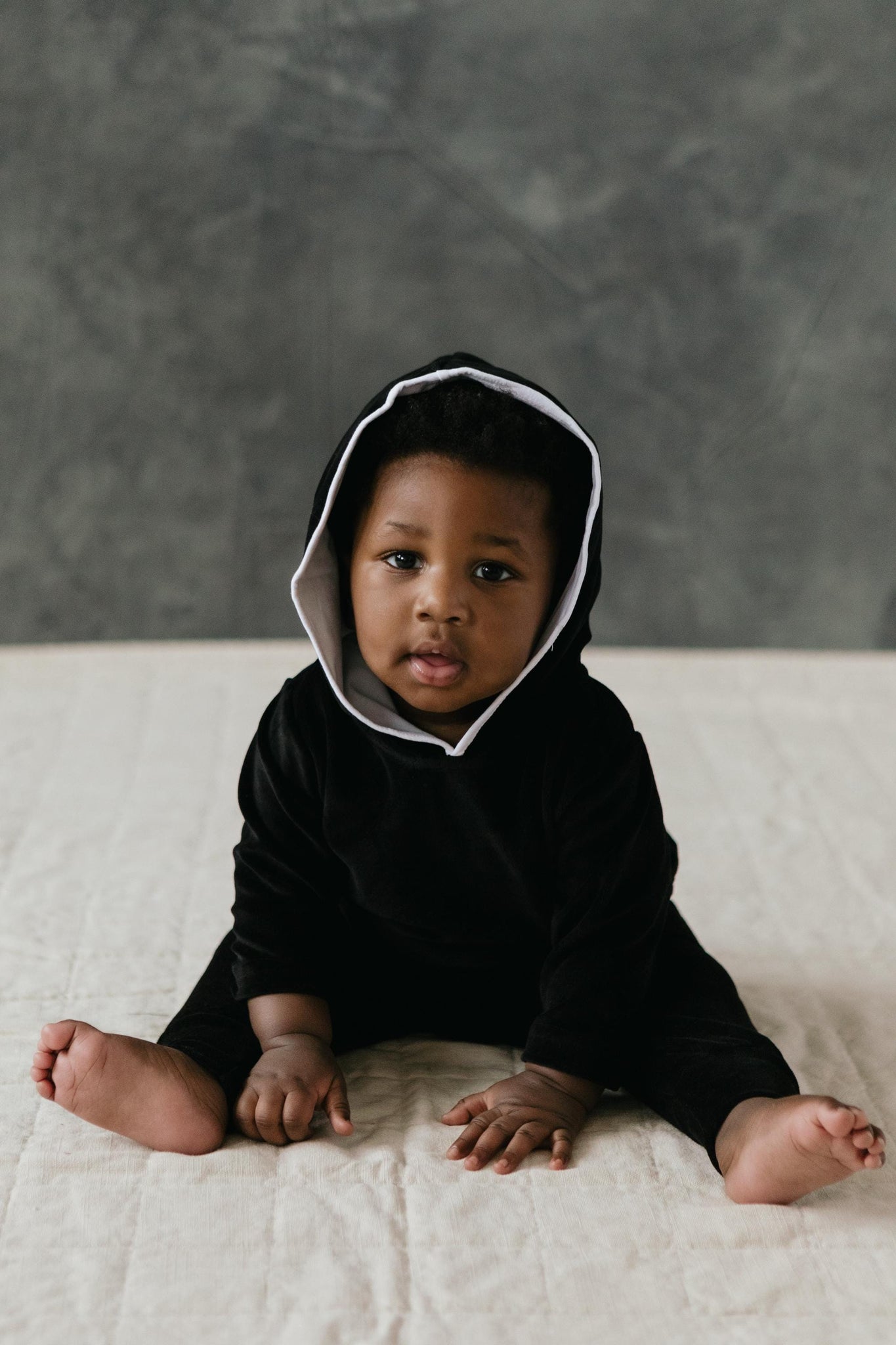 Velvet Baby Set - Organic cotton velvet hoodie and pants set - Cozy baby clothes