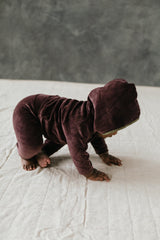 Velvet Baby Set - Organic cotton velvet hoodie and pants set - Cozy baby clothes