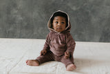 Velvet Baby Set - Organic cotton velvet hoodie and pants set - Cozy baby clothes