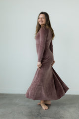 Velvet Isabella Dress - Organic Cotton Velvet Maxi Dress - Empire waist maxi dress