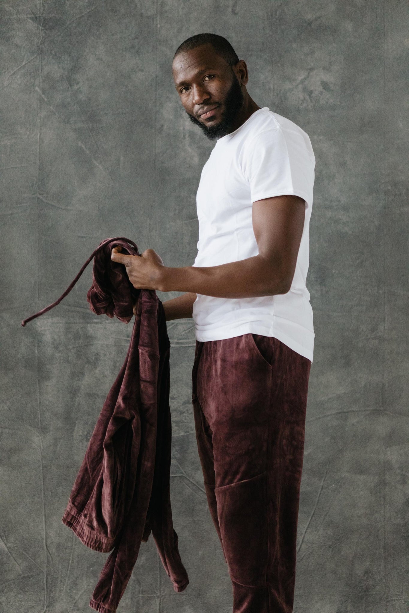 Velvet Komodo Joggers - Cozy organic velvet pants with soft waist and deep pockets