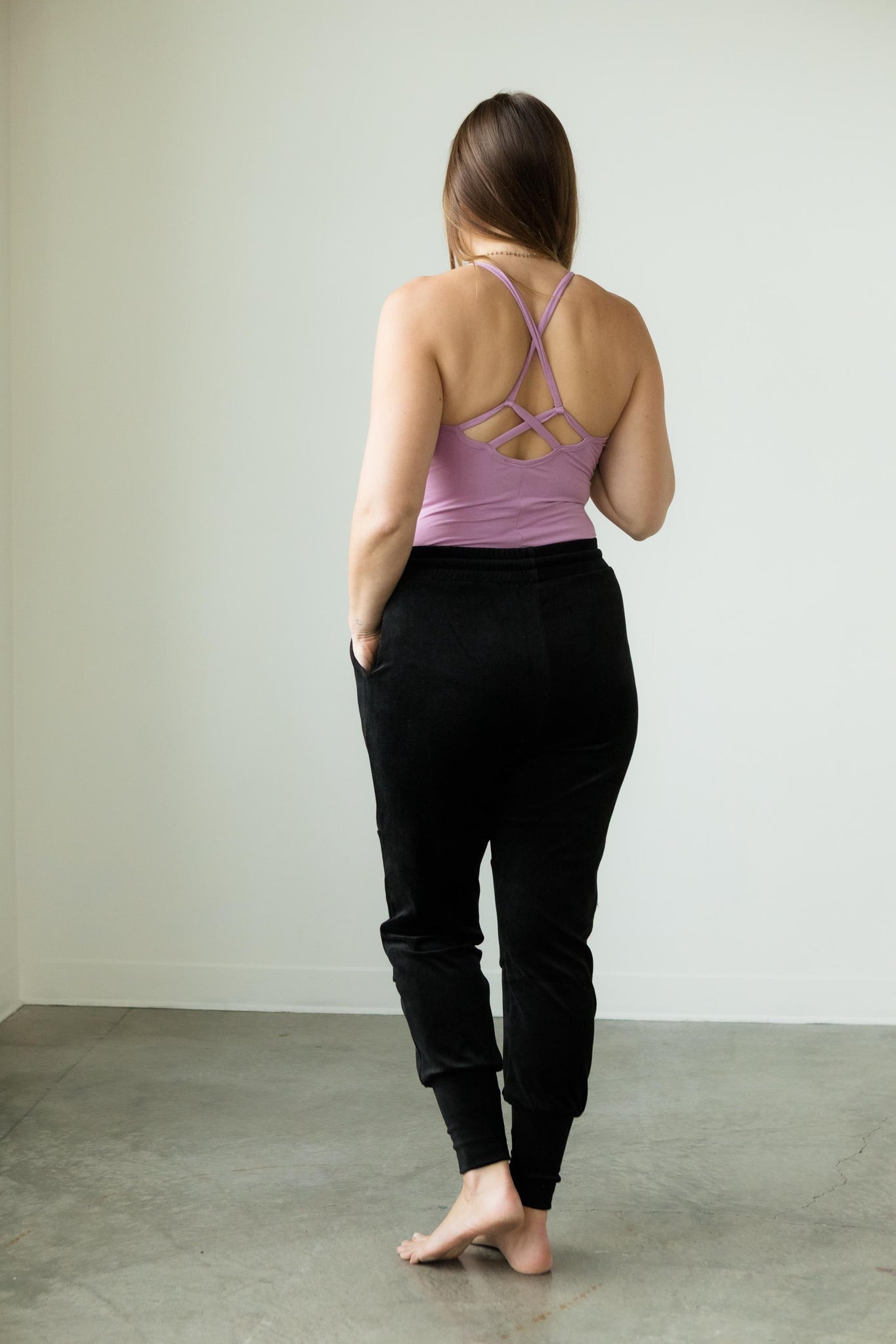 Velvet Komodo Joggers - Cozy organic velvet pants with soft waist and deep pockets