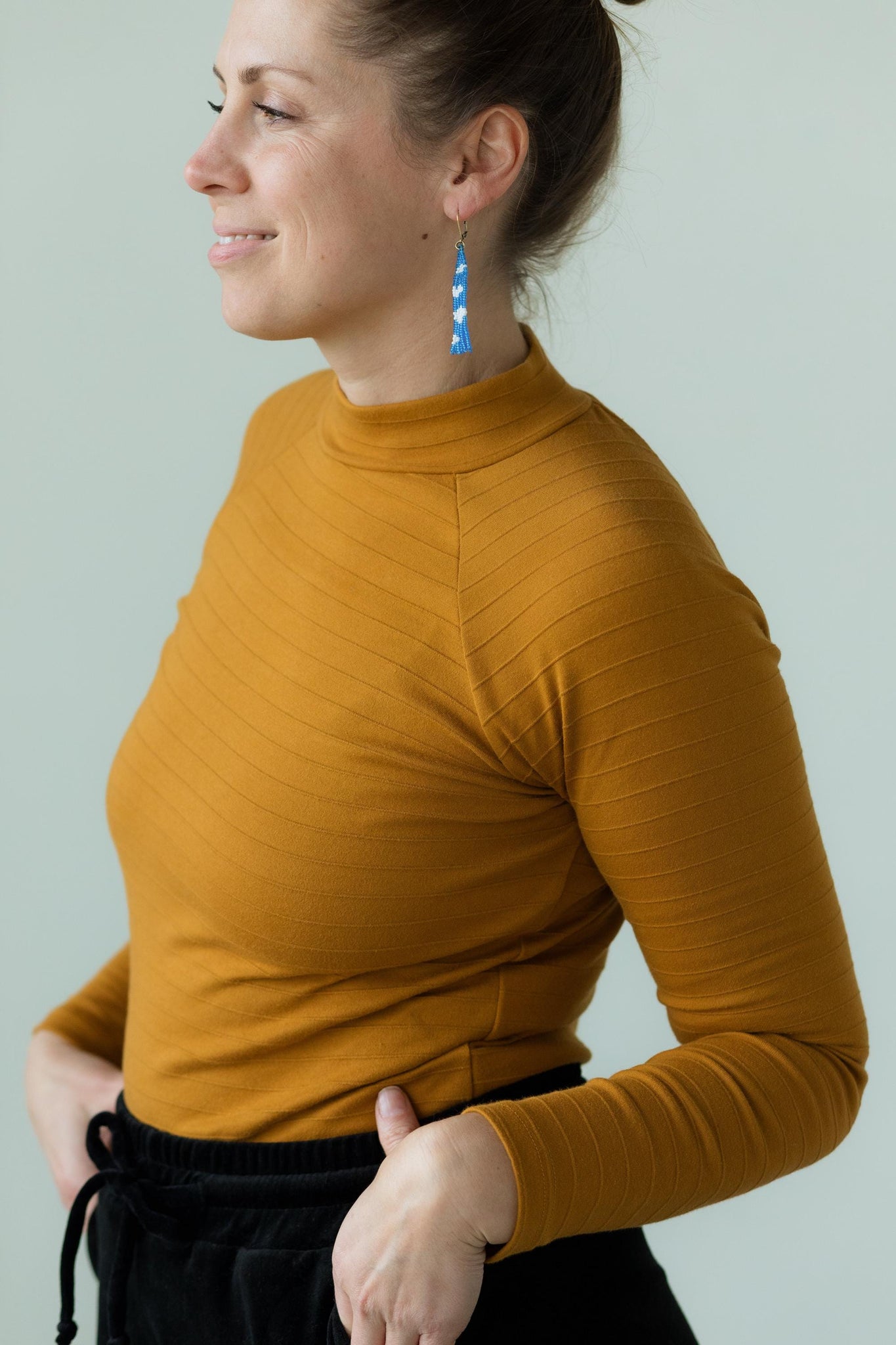 Special Striped Surprise - organic cotton textured turtleneck - limited quantity