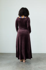 Velvet Isabella Dress - Organic Cotton Velvet Maxi Dress - Empire waist maxi dress