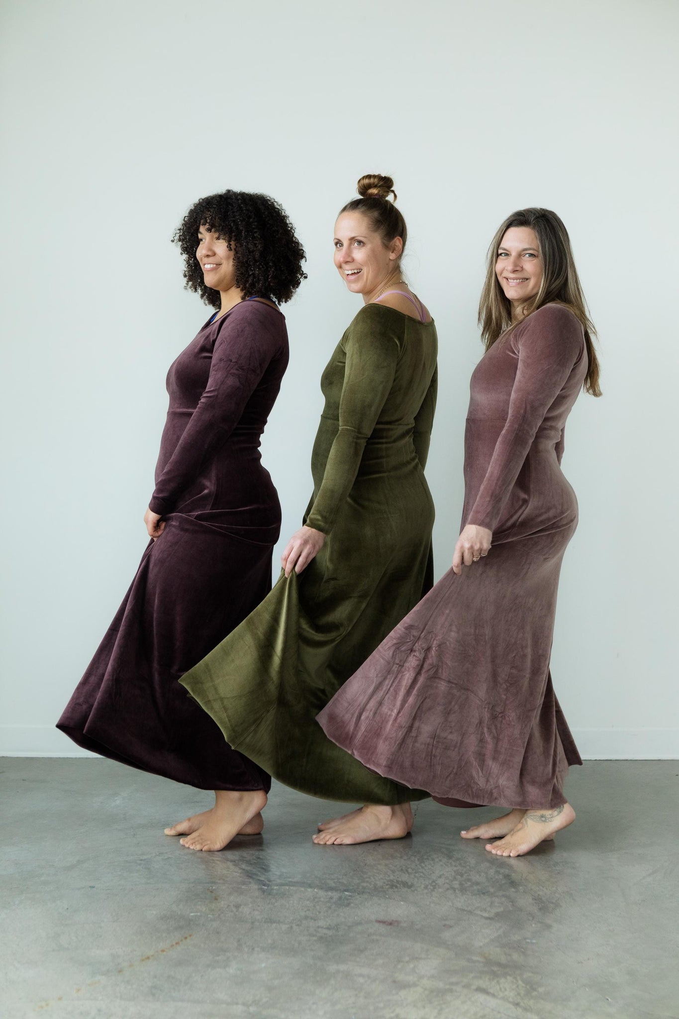 Velvet Isabella Dress - Organic Cotton Velvet Maxi Dress - Empire waist maxi dress