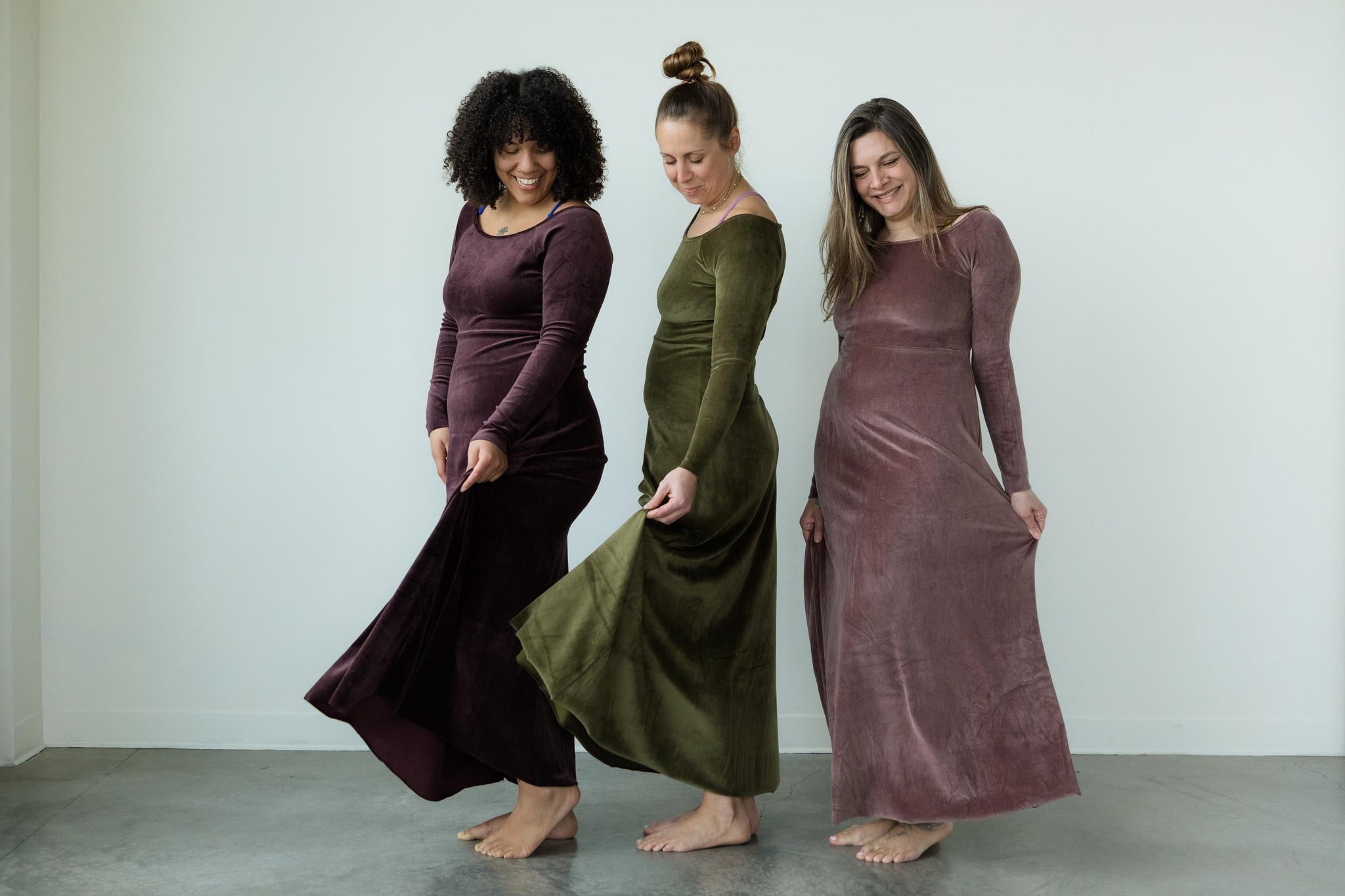 Velvet Isabella Dress - Organic Cotton Velvet Maxi Dress - Empire waist maxi dress
