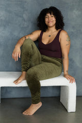 Velvet Ruched Leggings - Velvet Leggings - Warm Cozy Leggings