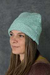 Heathered Beanie - 100% organic cotton knit beanie head - mixed color yarns knit together