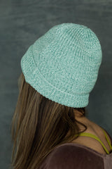 Heathered Beanie - 100% organic cotton knit beanie head - mixed color yarns knit together