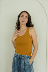 Sarala Shirt - Racerback tank top made from our linen organic cotton jersey material - earthy colors