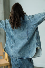 Shaket - Organic denim shirt - jacket with special wash and lots of pockets
