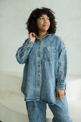 Shaket - Organic denim shirt - jacket with special wash and lots of pockets