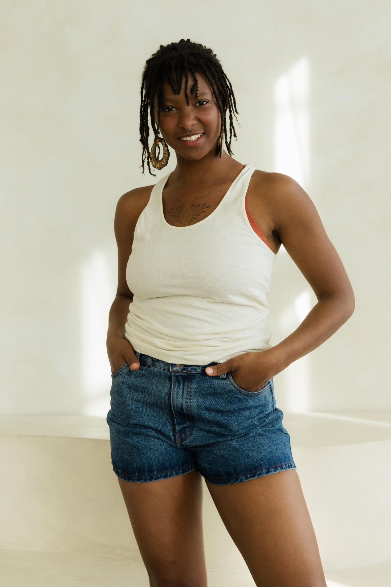 Sarala Shirt - Racerback tank top made from our linen organic cotton jersey material - earthy colors