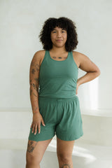 Sarala Shirt - Racerback tank top made from our linen organic cotton jersey material - earthy colors