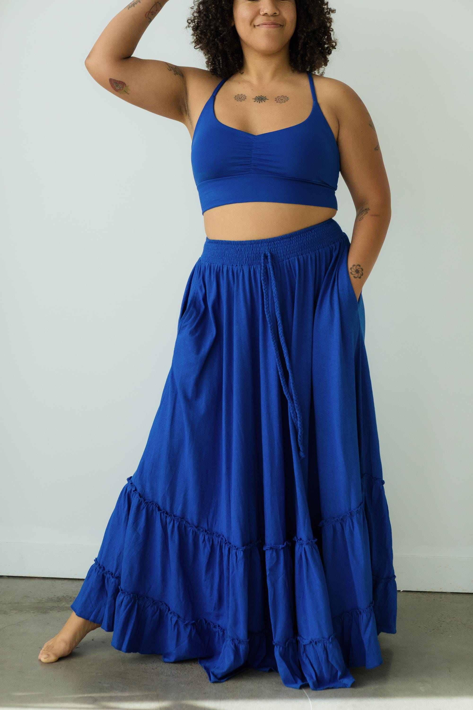 Bella Skirt - Beautiful layered maxi skirt with pockets made