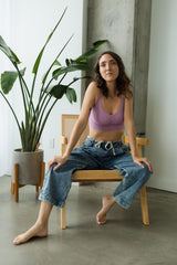 Jeans Número 2 - Wide leg organic cotton jeans with elastic waist and drawstring