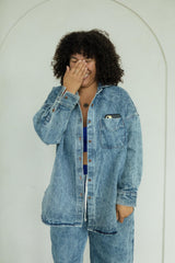 Shaket - Organic denim shirt - jacket with special wash and lots of pockets