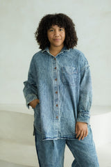 Shaket - Organic denim shirt - jacket with special wash and lots of pockets