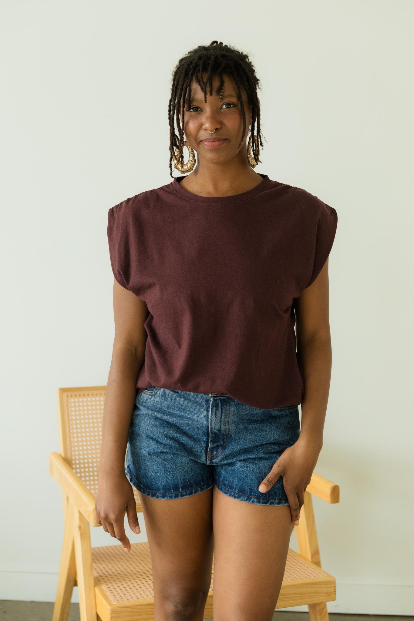 Jean Shorts - Organic cotton stonewashed denim shorts with four pockets - Front and back pockets - real jean shorts - dark wash denim shorts