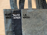 Stonewashed Denim Tote Bag - Organic Cotton Indigo Dyed Handle Bag - Jean Shopping Bag