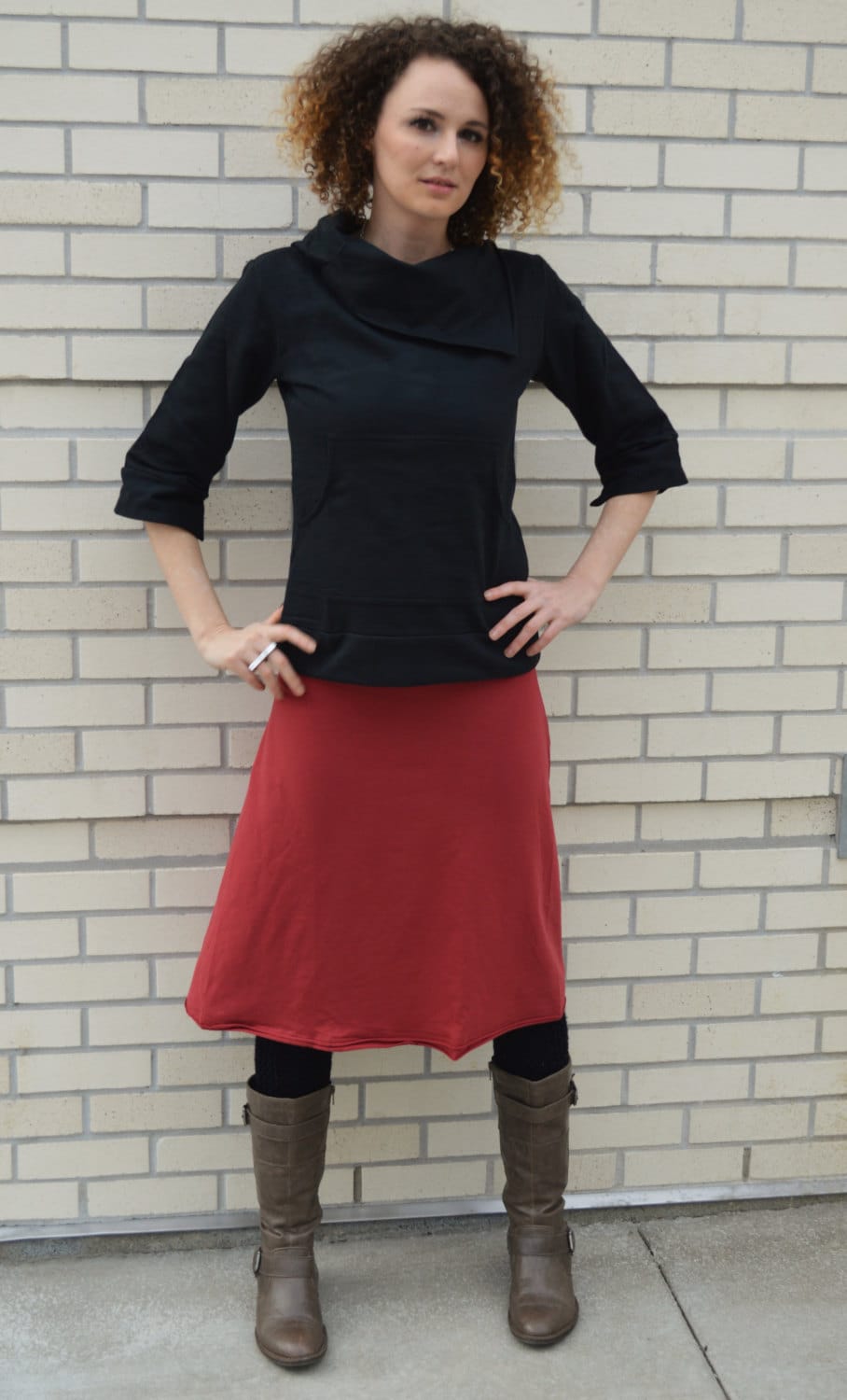 Bell Skirt- convertible skirt/dress - roll over waist skirt - organic cotton skirt