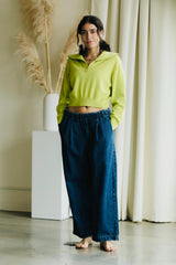 Jeans Número 2 - Wide leg organic cotton jeans with elastic waist and drawstring