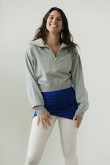 Zipper Sweater - Organic cotton pull over with high zip up neck - cropped sweater