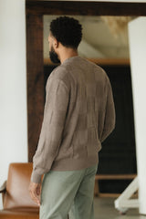 El Checker Sweater - organic cotton knit checkerboard - mid weight natural fiber pull over sweater