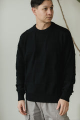 El Checker Sweater - organic cotton knit checkerboard - mid weight natural fiber pull over sweater