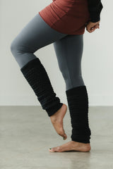 Basketweave Leg Warmers - Organic cotton chunky textured earthy colors