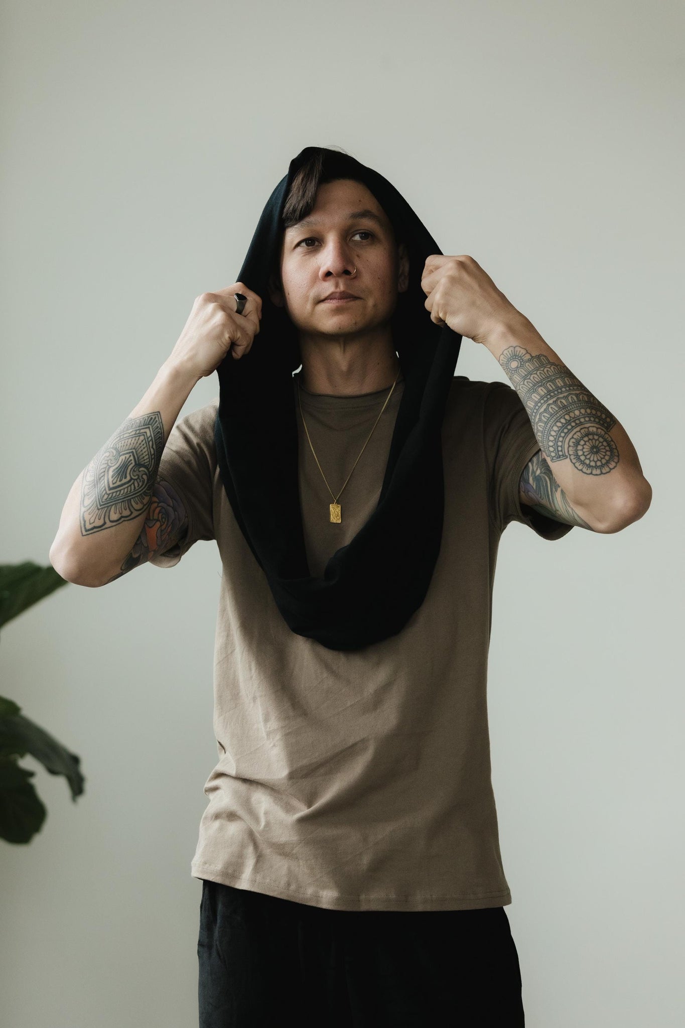 Infinity Scarf - organic cotton knit muffler - natural fiber soft neck warmer