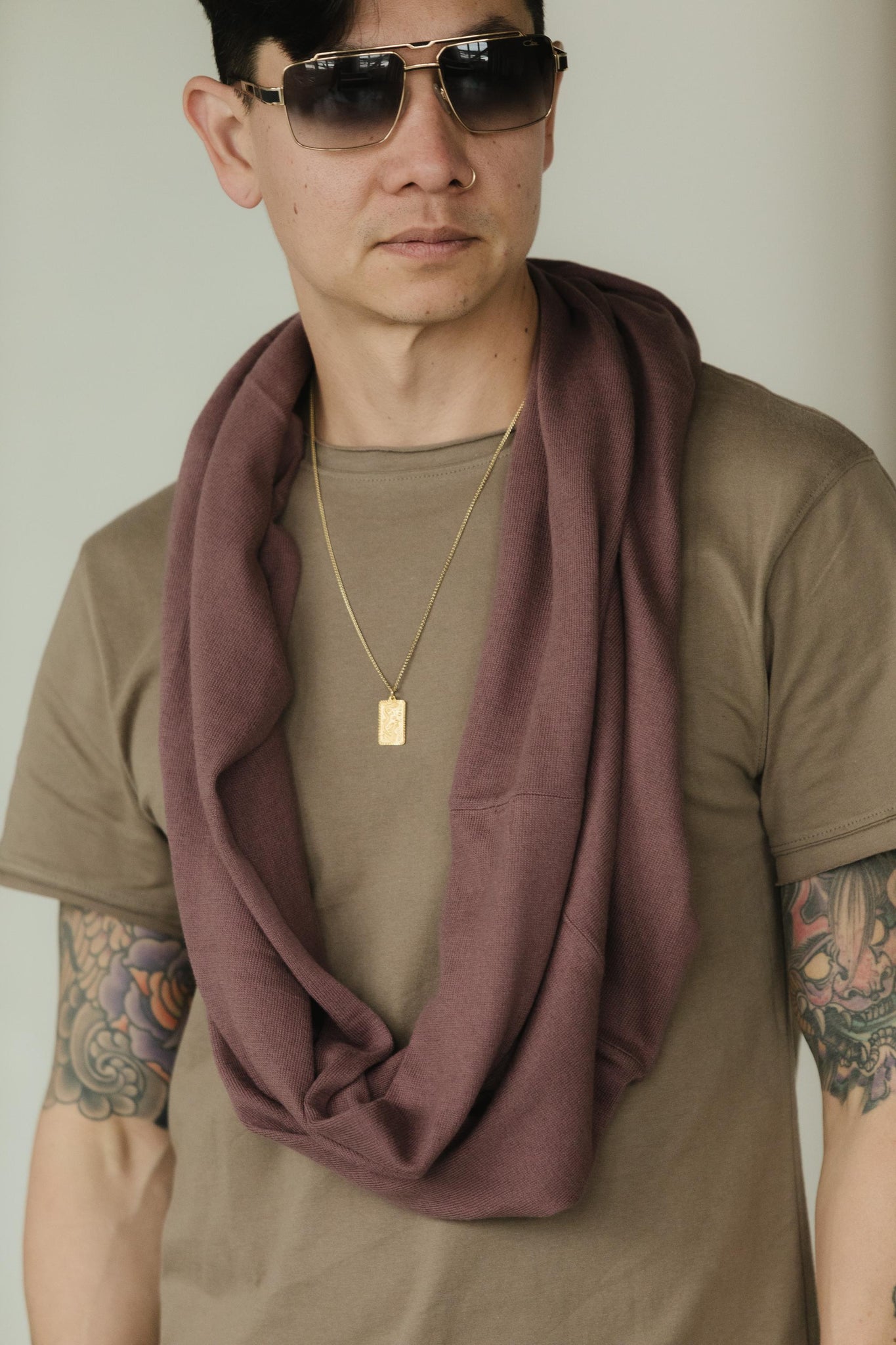 Infinity Scarf - organic cotton knit muffler - natural fiber soft neck warmer