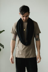 Infinity Scarf - organic cotton knit muffler - natural fiber soft neck warmer