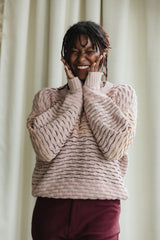 Itim Sweater - Mixed color organic cotton crew neck sweater - stripes of color