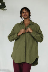 Corduroy Shaket - Organic cotton button down shirt jacket - knit corduroy