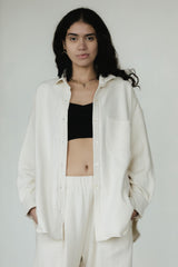 Corduroy Shaket - Organic cotton button down shirt jacket - knit corduroy