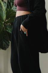 Zsuzsi Pants - Corduroy Wide leg organic cotton pants with elastic waist drawstring and pockets