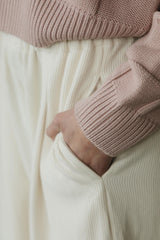 Zsuzsi Pants - Corduroy Wide leg organic cotton pants with elastic waist drawstring and pockets