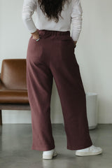 Zsuzsi Pants - Corduroy Wide leg organic cotton pants with elastic waist drawstring and pockets