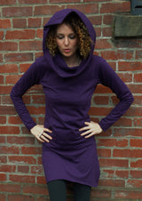 Nomad dress -*new colors* hooded cowl dress with pocket- made from 100% organic cotton jersey