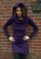 Nomad dress -*new colors* hooded cowl dress with pocket- made from 100% organic cotton jersey