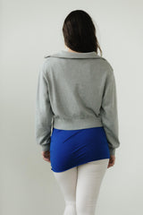 Zipper Sweater - Organic cotton pull over with high zip up neck - cropped sweater