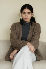 Basketweave Button Down Sweater - one hundred percent organic cotton thick cardigan - pockets