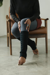 Basketweave Leg Warmers - Organic cotton chunky textured earthy colors